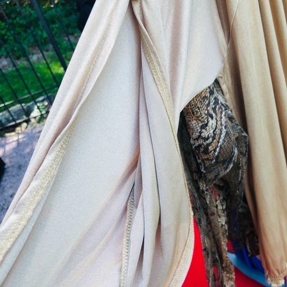 INC International Concepts size XL gold metallic 3/4 slit sleeve top - Picture 5 of 8